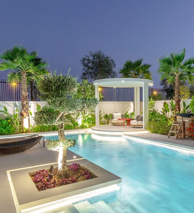 Golden Fountain irrigation and landscaping project in Abu Dhabi UAE